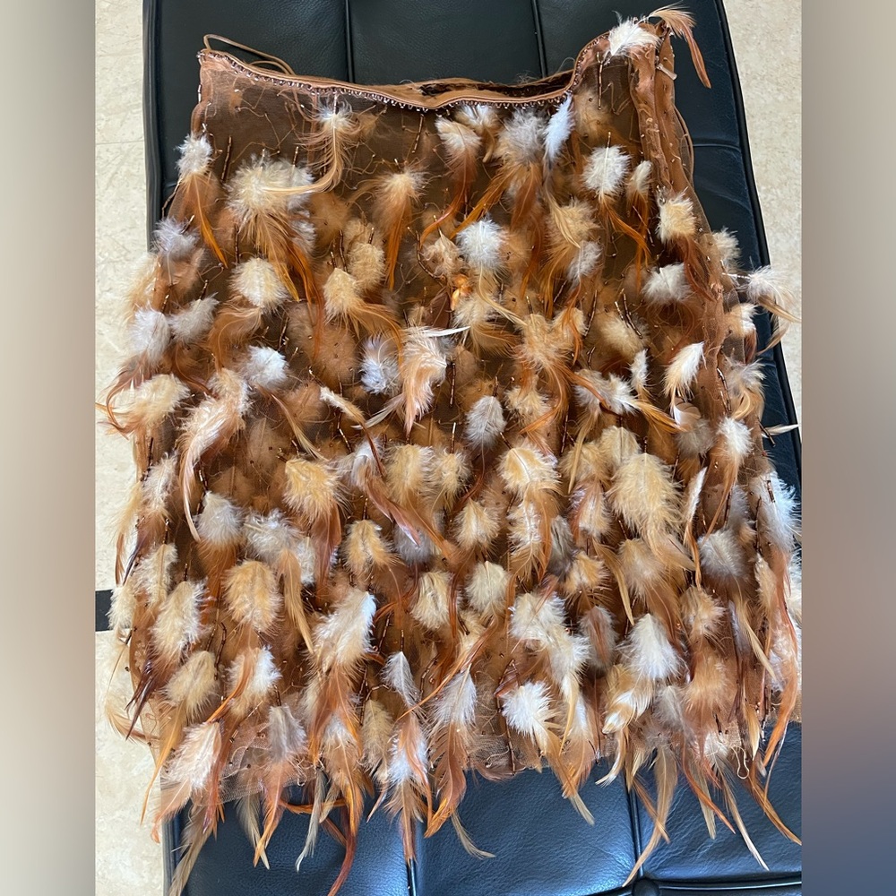 Feathered Brown Skirt/Top